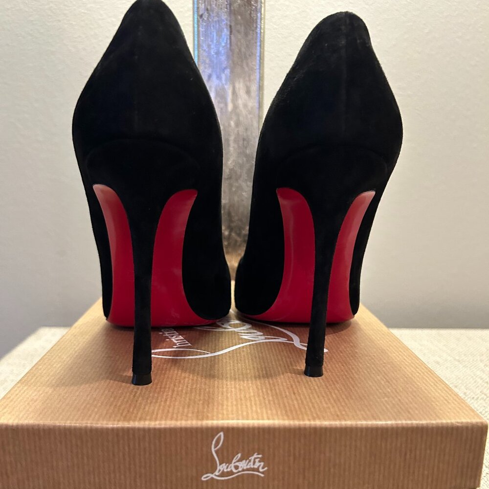 Christian Louboutin Dolly 100 MM Black Suede Pumps - Picture 3 of 7